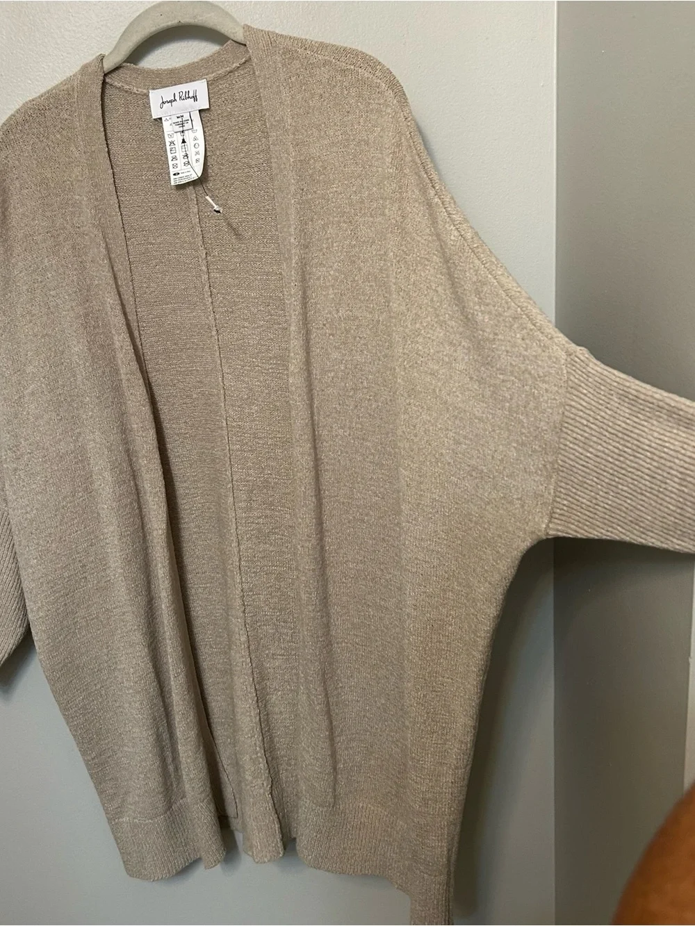 Joseph Ribkoff Open-Front Relaxed Fit Cardigan M Beige‎ Easy New Career Casual